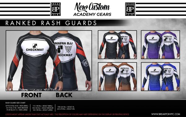 Checkmat High Desert Academy Ranked Long Sleeve Rash Guards #696 B For Cheap