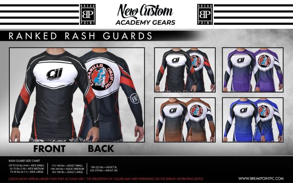 Camarillo Jiu Jitsu Academy Ranked Long Sleeve Rash Guards #436 Hot on Sale