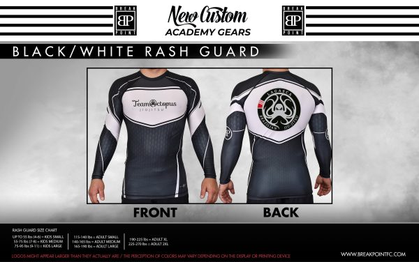 Lagasca Jiu Jitsu Academy Rash Guards Black White #347 Online Hot Sale