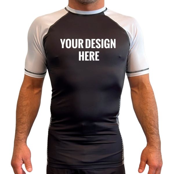 Schuylkill County BJJ All Black Ranked Short Sleeve Rash Guards #505 B (Gold) Online now - Image 2