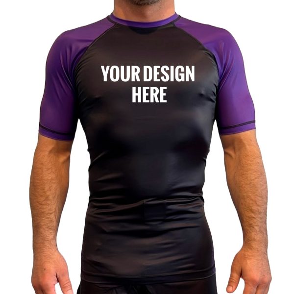 Schuylkill County BJJ All Black Ranked Short Sleeve Rash Guards #505 B (Gold) Online now - Image 5