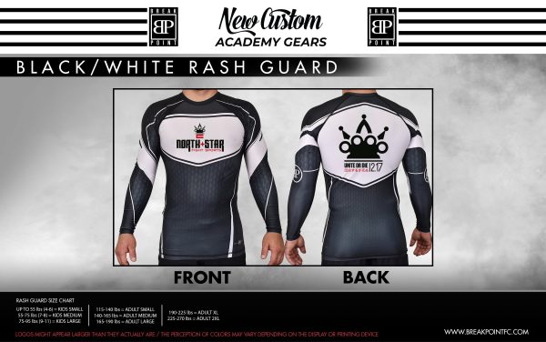 The NSMMA Academy Rash Guards Black White #328 Online now