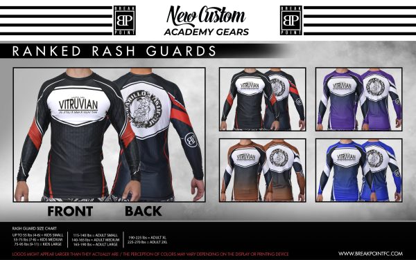 Vitruvian Academy Ranked Long Sleeve Rash Guards #165 Online Hot Sale