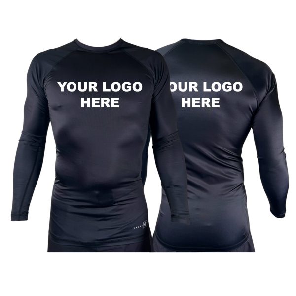 Argyle Jiu Jitsu All Black Custom Rash Guards Long Sleeves #532 A on Sale - Image 2