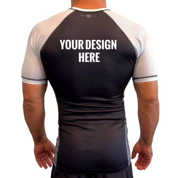 Schuylkill County BJJ All Black Ranked Short Sleeve Rash Guards #505 B (Gold) Online now - Image 3