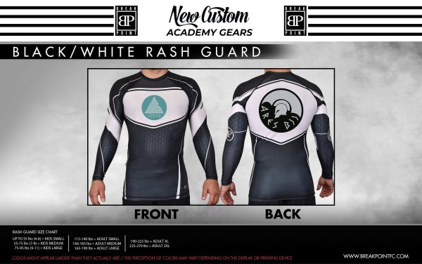 Logica Jiu-Jitsu Academy Rash Guards Black White #1054 Discount