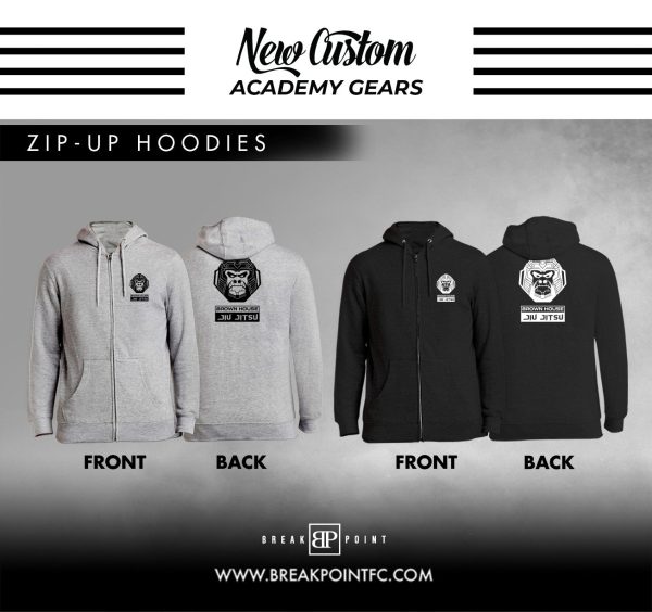 Brown House Fitness Center Academy Zip-Up Hoodie #1212 A Hot on Sale