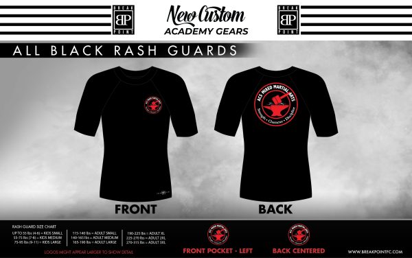 ACS MMA All Black Custom Rash Guards Short Sleeves #1224 Online Hot Sale