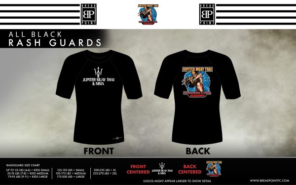 Galactic Jiu Jitsu All Black Custom Rash Guards Short Sleeves #1139 B (Jupiter Muay Thai) Online Sale