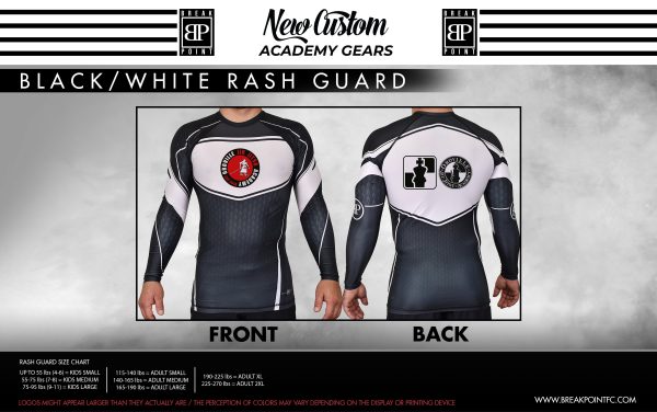 Oroville Jiu Jitsu Academy Rash Guards Black White #380 A For Sale
