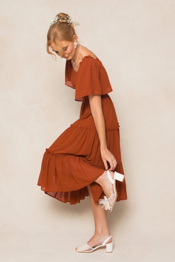 Ellie Dress in Amber Chiffon Online now - Image 2