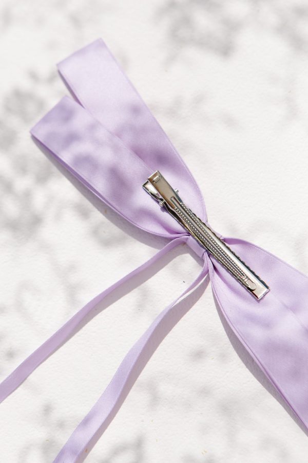 Purple Ribbon Flat Bow Clip For Sale - Image 4