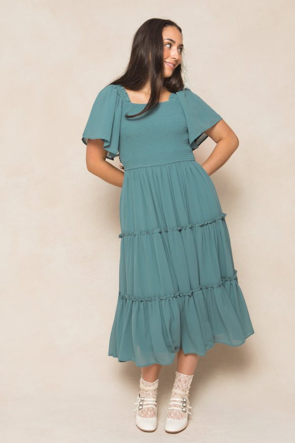 Ellie Dress in Seaglass Chiffon Supply - Image 2