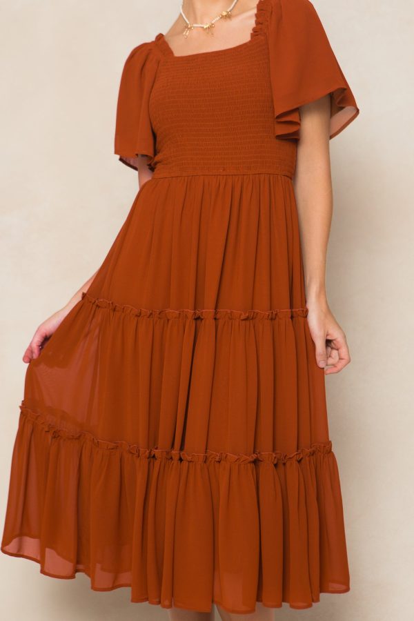 Ellie Dress in Amber Chiffon Online now - Image 3