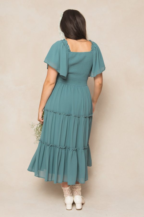 Ellie Dress in Seaglass Chiffon Supply - Image 5