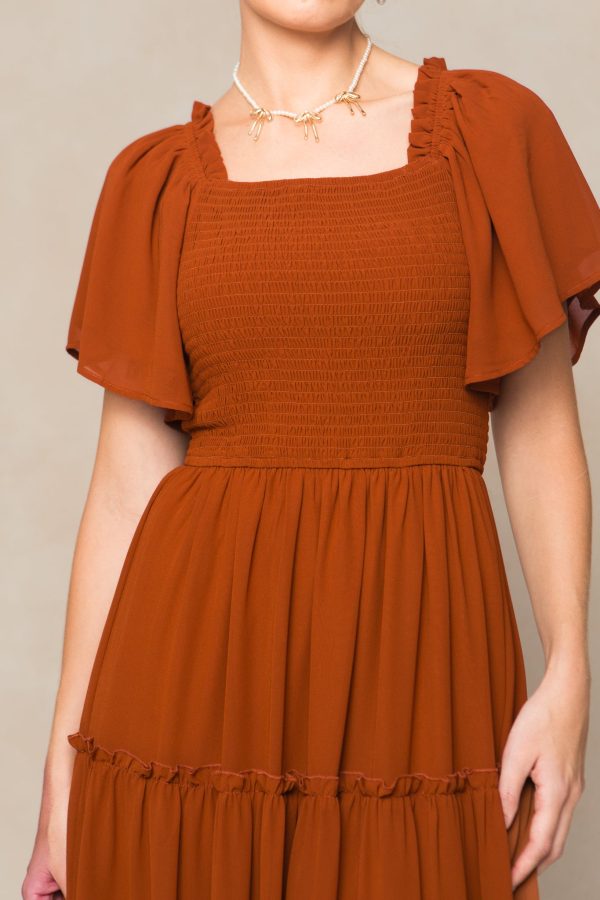 Ellie Dress in Amber Chiffon Online now - Image 5