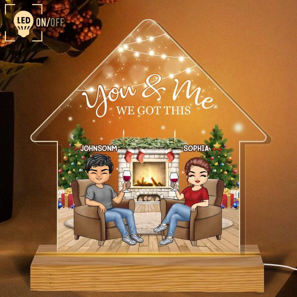 You & Me We Got This Couple Personalized Plaque LED Night Ligh, Christmas Gift for Couples, Husband, Wife, Parents, Lovers - LP001PS01 Fashion